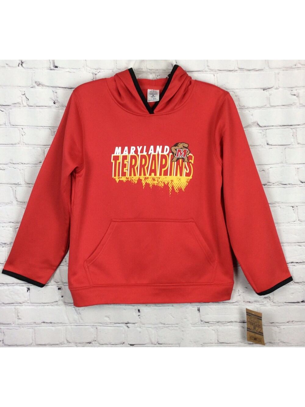 Rivalry Threads 91 NCAA Maryland Terrapins Hoodie Sweatshirt Boys Size L Red NWT
